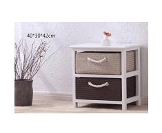 JHCTG Nachttisch Massivholz Rattan Aufbewahrungsbox Schublade Schlafzimmer Schließfächer
