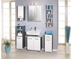 Schildmeyer Rocki 118031 Highboard, 30 x 110,5 x 32,5 cm, weiÃ/esche grau Dekor