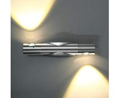 Lightess 6W LED Wandlampen innen Wandleuchte Innen Modern Up and Down Silber Flurlampe aus Aluminium Sconce Beleuchtung für Wohnzimmer Schlafzimmer Korridor Spiegellicht und Esszimmer, Warmweiß