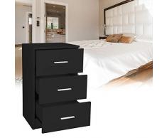 wolketon Nachtschrank 2er Set Schubladen Nachttisch Leicht Montiert Nachtkästchen 66cm hoch