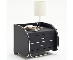 expendio Nachtkonsole Nachttisch Goar 55x49x45cm schwarz, Kunstleder Nachtkommode Nachtschrank