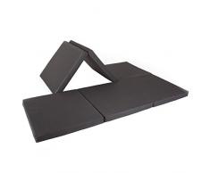 maxVitalis Klappmatratze, Gästematratze, 3-teilige Faltmatratze, waschbar, Bandscheibenwürfel, klappbar, Faltbare Matratze, Erwachsene (140 x 195 x 7 cm, Schwarz)