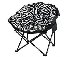 XITER Stuhl Stripes Moon Chair Kreative Faule Wildleder Stoffklappsonnenliegen Waschbar Einzelne Liege Schlafsofa Runde Stühle mit Rückenlehne Weich gepolsterter Stuhl (Farbe : Schwarz)