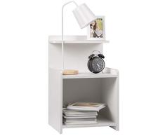 WOLTU Nachttisch TS102ws Nachtkommode Nachtschrank Beistelltisch Sofatisch mit Ablagefläche, aus MDF, 40x35x62cm, Weiß