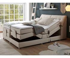 Froschkönig24 Concord 180x200 cm Boxspringbett Bett mit Motor Beige, Ausführung:Variante 2