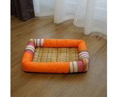 WJFGGXHK Hundebetten,Orange Streifen Muster Zwinger Hund Matratze Für Schlafcouch Schlafen Pad Sommer Hunde Einfach Zu Reinigen Beißfest Four Seasons Haustier Betten Kissen Für Hund Katze Matte, M