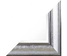 Beauty.Scouts Wandspiegel Asamta II, Spiegel, Rahmenspiegel, Klarglas, Facette, PS, chromfarben, Wohnzimmer, Schlafzimmer, Jugendzimmer, Flur, Diele, inkl. Aufhänger, 80x180cm
