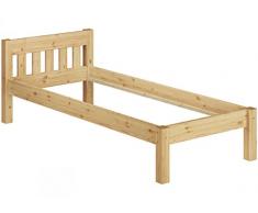 Erst-Holz® Futonbett Einzelbett 100x200 Massivholzbett Kiefer Natur Jugendbett ohne Rollrost 60.38-10 oR