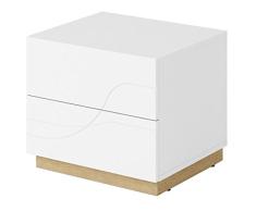 Nachttisch Nachtschrank WAVE Weiß Hochglanz