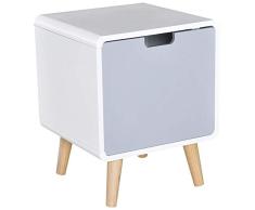 HOMCOM Nachttisch Nachtkommode Beistelltisch modernen Design Hochglanz mit 1 Regal Schlafzimmer MDF weiß L40 x B38 x H50cm