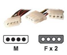 Dexlan Kabel Netzteil interne Stromversorgung 4 Tellerrahmen (M) interne Stromversorgung 4 Tellerrahmen (F) 20 cm