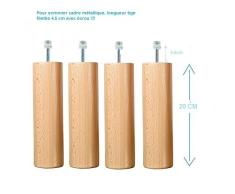 Füße 20 cm natural lakiert für Rahmen Latten, 4 Stûck