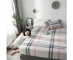 GUANLIDE spannbettlaken beistellbett,Spannbetttücher, flaches Stück Baumwolle, Matratzenbezug für Schlafzimmertextilien vertiefenBeige Plaid_180 * 200cm
