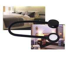 LED Bettlampe Bettleuchte Leseleuchte Touch dimmbar USB/Art. 4204-1 / schwarz Helitec 1-er Set mit Trafo Tischleuchte Nachtleuchte Aufbauleuchte
