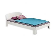 IDIMEX Holzbett Einzelbett Doppelbett Bett Tim Kiefer massiv Weiss lackiert 120 x 200 cm (B x L)