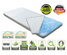 BMM Topper Gel-Schaum Matratzenauflage für Matratzen, Aloe Vera 3D-Klimaband Border Bezug, Raumgewicht RG 40, Höhe 7cm, 90x200cm