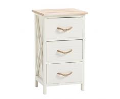 CARO-Möbel Nachttisch Perugia Nachtschrank Nachtkommode in weiß, Shabby Chic Vintage Look, mit 3 Schubladen