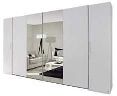 Dreh-/Schwebetürenschrank Nico weiß 4-TRG B 355 cm Jugend Schlafzimmer Drehtürenschrank Kleiderschrank Wäsche Spiegel Schiebetürenschrank