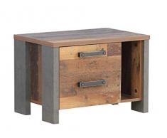 FORTE Schlafzimmer, Nachttisch, Nachtkommode in trendigem Vintage/Industrial Look, One Size