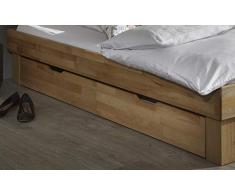Bettkasten - Braun - Kernbuche geölt - Rollbar