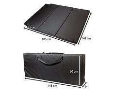 Mayaadi Home Schlafauflage Multiflexboard geeignet für VW T5 und T6 Faltmatratze Matratzenauflage 185x148x6cm MH-SAVWM Schwarz