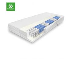 verapur Hochwertige Taschenfederkernmatratze 160 x 200 cm inkl. waschbarem Allergiker Matratzenbezug, Härtegrad H2, 7 Zonen für einen erholsamen Schlaf