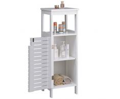 EUGAD Badschrank Badezimmerschrank Badkommode Badregal Nachttisch Nachtkommode Eckschrank Eckkommode Medizinschrank Holz weiß 30x30x78cm