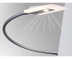 LED Bettleuchte Leseleuchte Flexleuchte Nachttischlampe Leselampe Nachtlicht, Modell:2er SET silbergrau