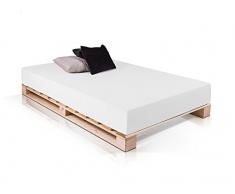 PALETTI Palettenbett Massivholzbett Holzbett Bett aus Paletten mit 11 Leisten, Palettenmöbel Made in Germany