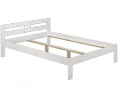 Erst-Holz® Bettgestell Kiefer massiv weiß Doppelbett 140x200 Französisches Bett ohne Rollrost 60.64-14 W oR