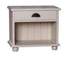 Casa Padrino Landhaus Stil Nacht Schrank Kommode mit 1 Schublade - Jugendstil Shabby Chic Möbel - Massivholz Nachtschränkchen, Farbe:Creme