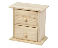 Kleine Holzkommode mit 2 Schubladen, 13x7,5x13cm [Spielzeug]