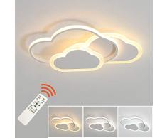 LED Deckenleuchte, Kreative Wolken Deckenlampe, 32W 2700lm 42cm, mit dimmbarer Fernbedienung 3000-6500K, moderne weiße Deckenleuchten Wandleuchte für Wohnzimmer Schlafzimmer Flur und Kinderzimmer