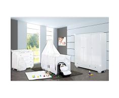 Hochglanz Kinderzimmer Yves mit 3 türigem Kleiderschrank + gr. Bett