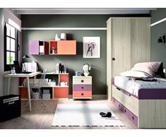 ambiato Jugendzimmer Jump 101 Bett mit Gästebett, Kleiderschrank,Rollcontainer,Schreibtisch,2 Wandschränke,Systemregal für Ordnung,viel Stauraum