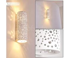 Wandleuchte Jabiru aus Keramik weiß, Wandlampe mit Lichteffekt für Flur, Wohnzimmer, Schlafzimmer - Diese Lampe ist mit handelsüblichen Farben bemalbar