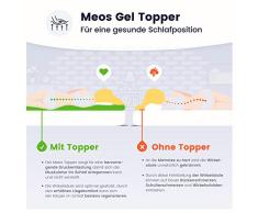 Meos® Gel-Schaum Topper 140x200 für Matratzen & Boxspringbett - Made in Germany - hohes RG 50 - Bezug bis 60°C waschbar - Matratzenauflage (140 x 200 cm)