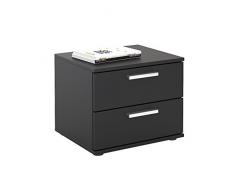 CARO-Möbel Nachttisch Maxima Nachtschrank Nachtkommode Konsole mit 2 Schubladen in schwarz