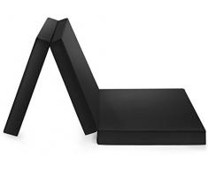 Badenia Trendline faltbare Gästematratze, mit Mikrofaserbezug, 196 x 65 cm Liegefläche, schwarz