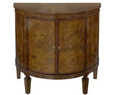 Casa Padrino Jugendstil Kommode Hellbraun/Braun 84 x 45 x H. 83 cm - Kleiner Halbrunder Schrank mit 2 Türen