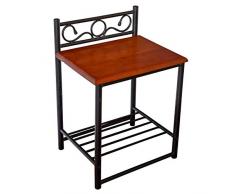Homestyle4u 1069, Nachttisch Nachtkonsole Nachtschrank Metall Beistelltisch Schrank Tisch