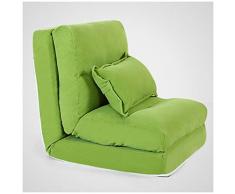 SMC Einzel-Doppelschlafsofa Faltbarer Kreativer Schlafzimmer-Balkon Multifunktionssofa-Stuhl (Color : Green, Größe : 220X60X18cm)