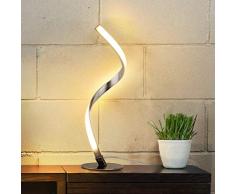 Albrillo LED Tischlampe Dimmbar - Moderne Spiral Tischleuchte, Touch Control und Stufenlos Dimmbar, Warmweiß 3000K Nachttischlampe mit 1.5m Kabel, Perfekt für Schlafzimmer, Büro, Wohnzimmer