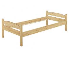 Erst-Holz Massivholzbett Kiefer Natur Einzelbett Futonbett 100x200 Jugendbett ohne Rollrost 60.32-10 oR