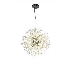 Lingkai Moderne LED Lampe Kristall Deckenleuchte Elegante Runde Kronleuchter Chrom-Finish Runde Pendelleuchte für Schlafzimmer Wohnzimmer Restaurant Esszimmer Unterputz Hängeleuchte Φ 55cm (Chrome)