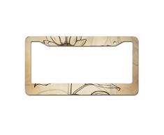Mesllings Old School Flower Handschrift Tellerrahmen für Nummernschilder, 30,5 x 15,2 cm, passend für jedes Auto, LKW, SUV, Wohnmobil oder Anhänger