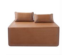 Nobrand WHSG Sommermatte, verdickt, zusammenklappbar, Rattan, Schlafzimmer, Doppelbett-Matte, dreiteilig, Größe 180 x 200 cm