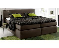 4,4,3,2978: Bezug hellbraun - modernes Box-Springbett - Boxspringbett 180x200cm - Topper waschbar - obere Matratze Tonnentaschenfederkern - Box mit Bonell-Federkern