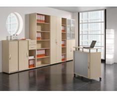 Gera Möbel S-381501-BU Anstell-Schiebetürenschrank Mailand 2 OH für Tische zum Anstellen mit Bodengleiter, 80 x 40 x 72 cm, buche