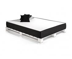 PALETTI Palettenbett Massivholzbett Holzbett Bett aus Paletten mit 11 Leisten, Palettenmöbel Made in Germany